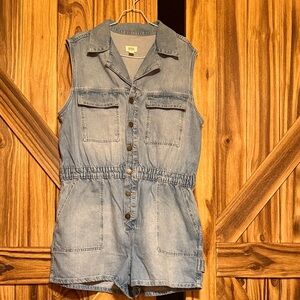 a.n.a Light Gray Denim Romper. Like new!